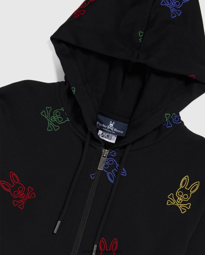 sudadera con capucha y cremallera con bordado de ligón para hombre negroR46422314 Psycho Bunny