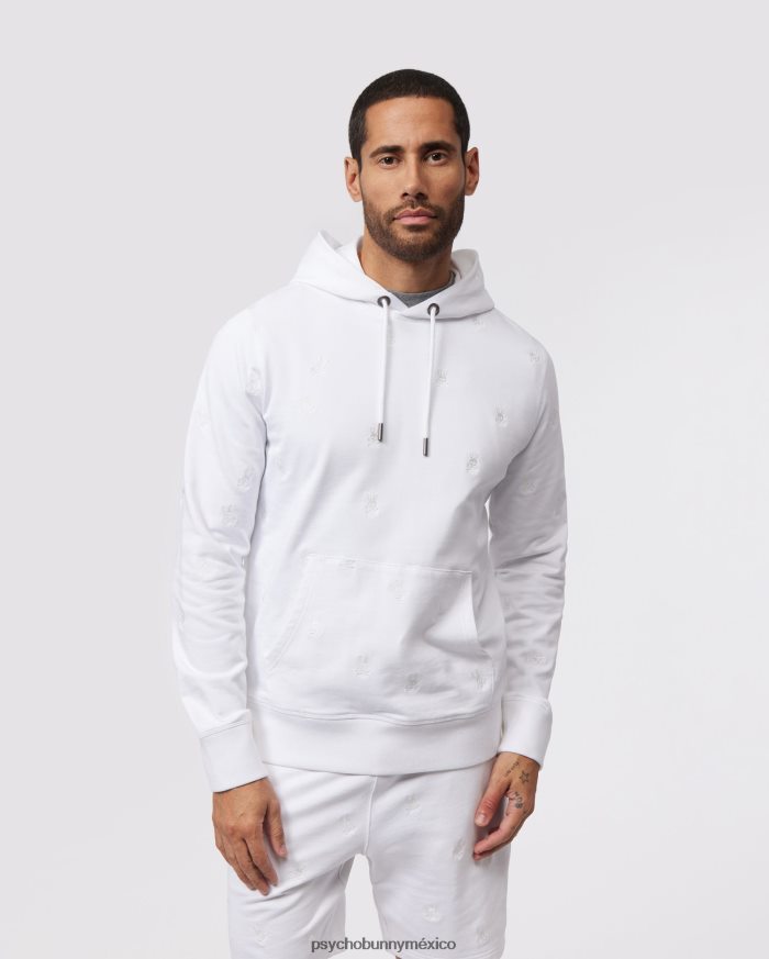 sudadera con capucha y popover con bordado de woad para hombre blancoR46422281 Psycho Bunny