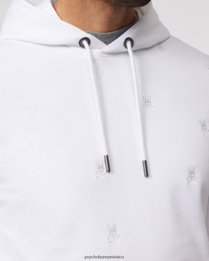 sudadera con capucha y popover con bordado de woad para hombre blancoR46422281 Psycho Bunny