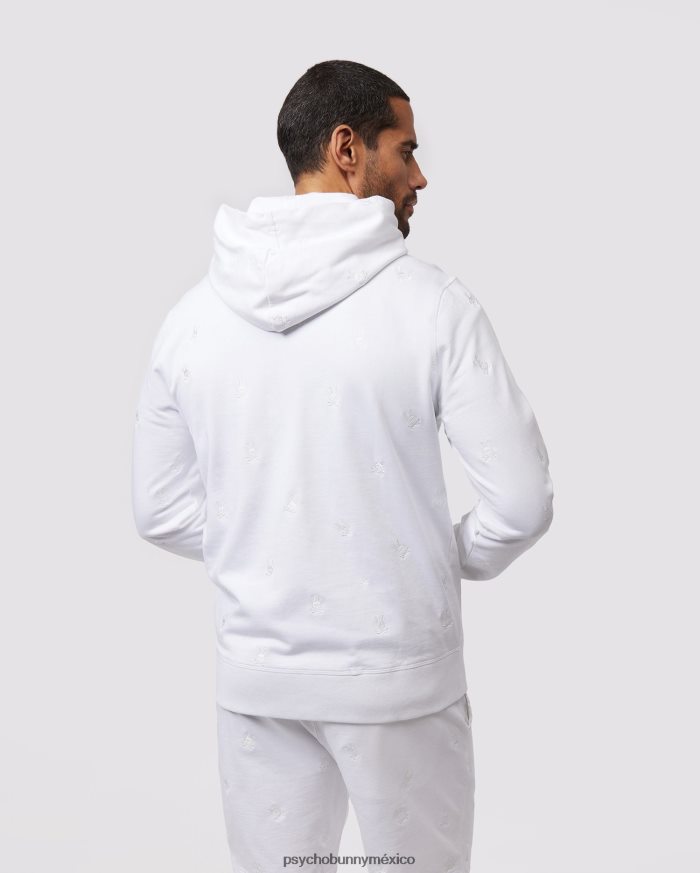 sudadera con capucha y popover con bordado de woad para hombre blancoR46422281 Psycho Bunny