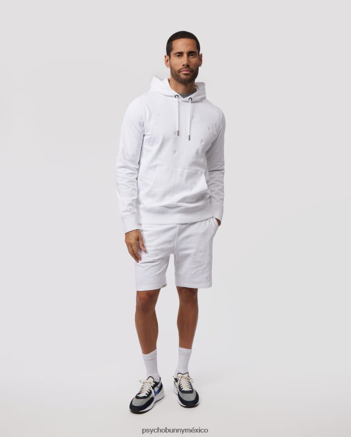 sudadera con capucha y popover con bordado de woad para hombre blancoR46422281 Psycho Bunny