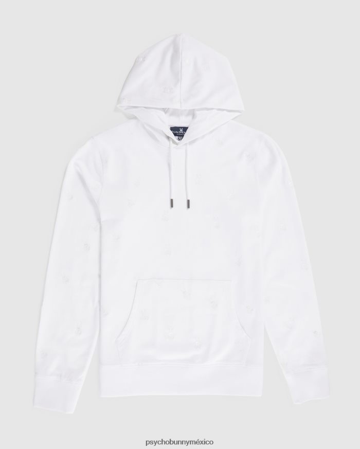 sudadera con capucha y popover con bordado de woad para hombre blancoR46422281 Psycho Bunny
