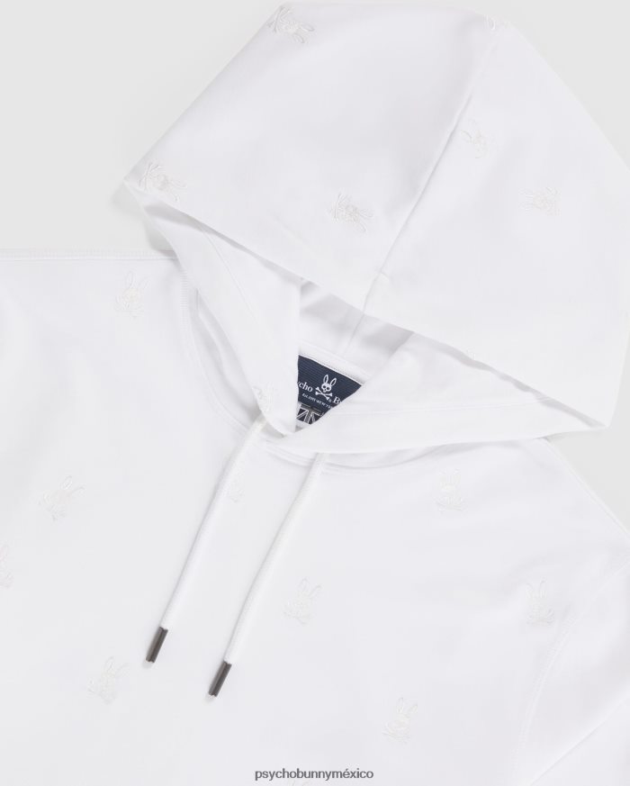 sudadera con capucha y popover con bordado de woad para hombre blancoR46422281 Psycho Bunny