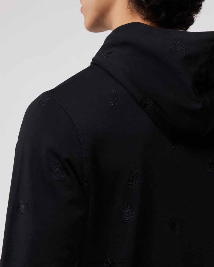 sudadera con capucha y popover con bordado de woad para hombre negroR46422341 Psycho Bunny