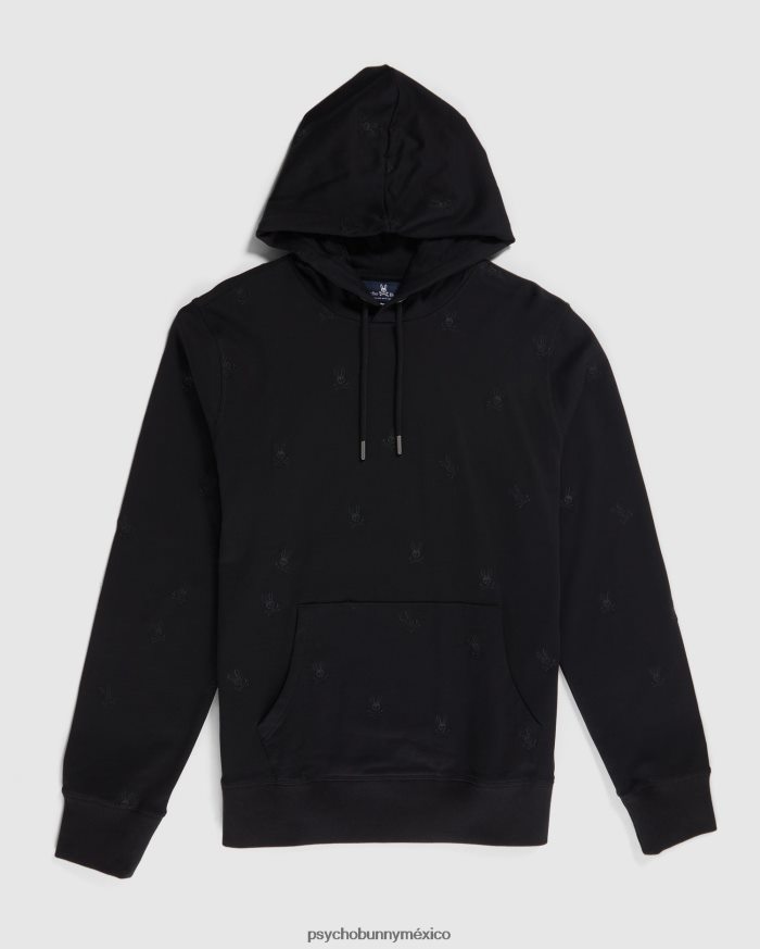 sudadera con capucha y popover con bordado de woad para hombre negroR46422341 Psycho Bunny