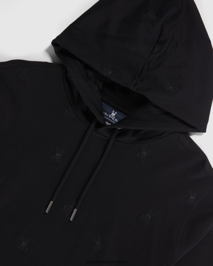 sudadera con capucha y popover con bordado de woad para hombre negroR46422341 Psycho Bunny