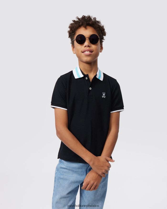 polo de moda alva piqué para niños negroR46422536 Psycho Bunny