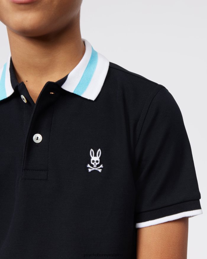polo de moda alva piqué para niños negroR46422536 Psycho Bunny