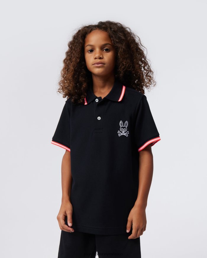 polo de moda bordado gresham para niños negroR46422551 Psycho Bunny
