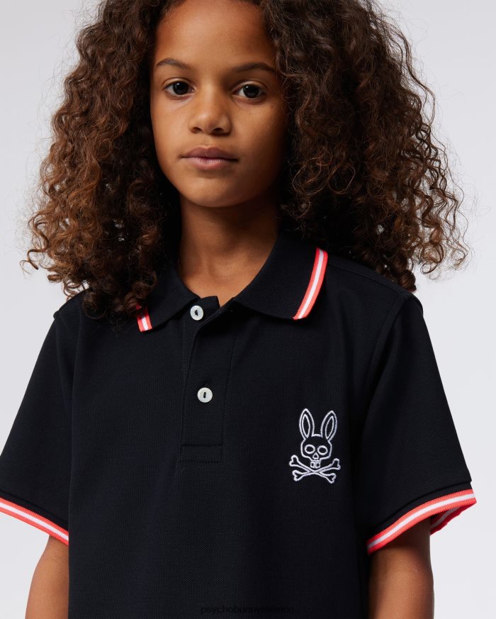 polo de moda bordado gresham para niños negroR46422551 Psycho Bunny