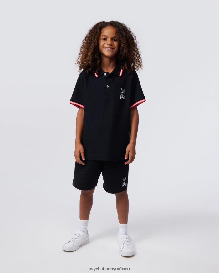 polo de moda bordado gresham para niños negroR46422551 Psycho Bunny