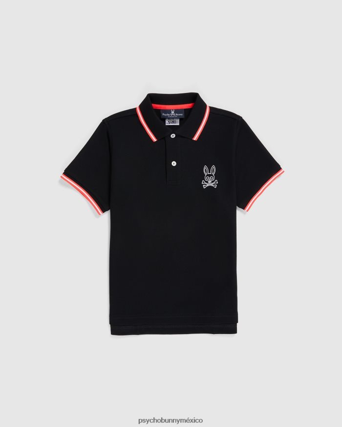 polo de moda bordado gresham para niños negroR46422551 Psycho Bunny