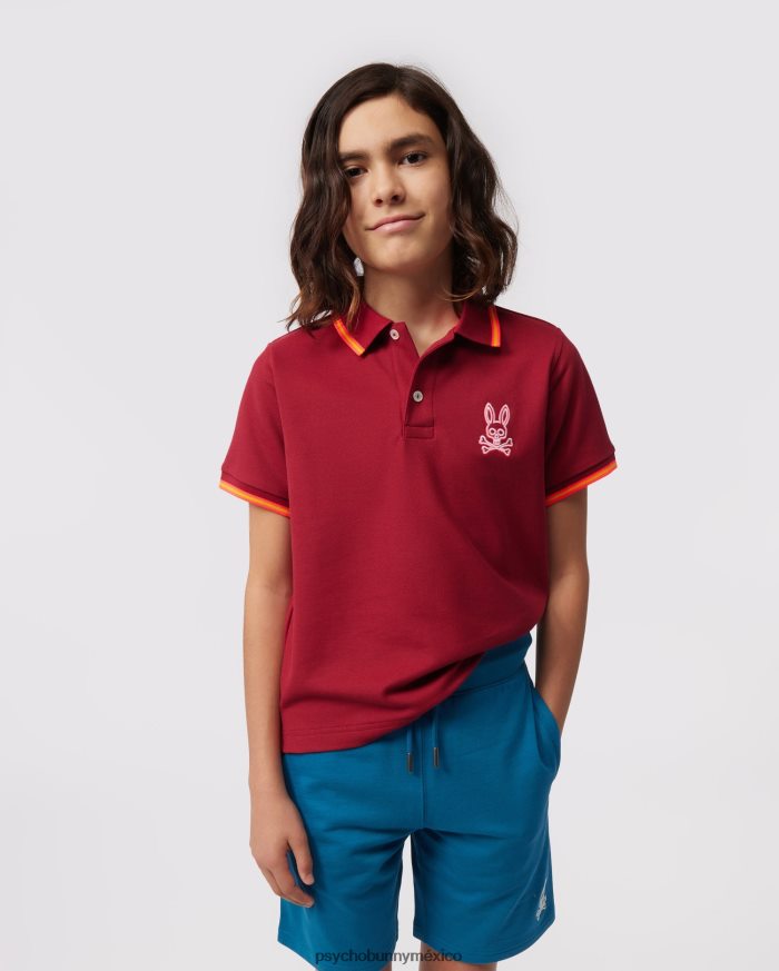 polo de moda bordado gresham para niños río rojoR46422550 Psycho Bunny