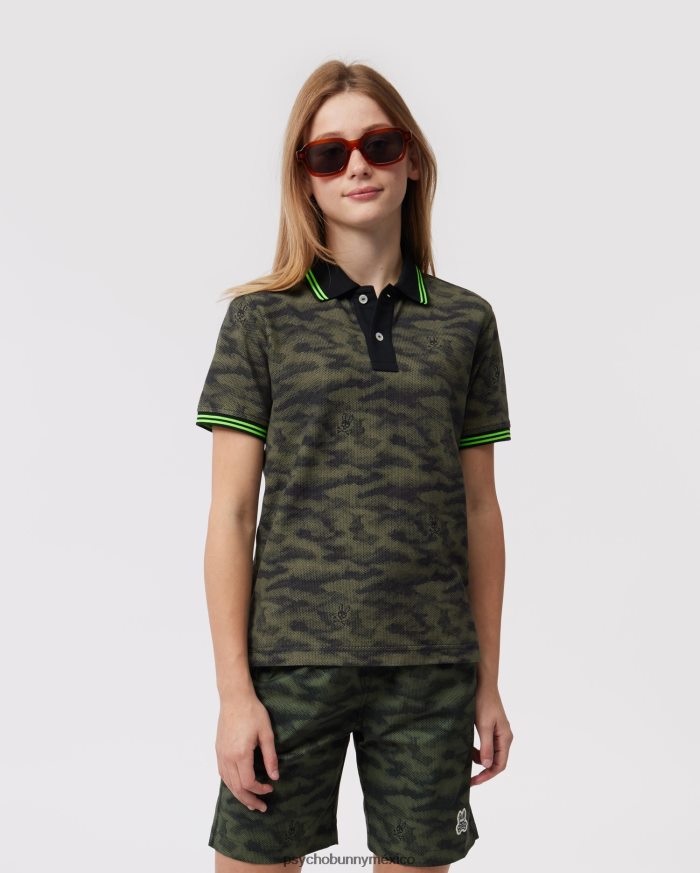 polo de moda de camuflaje rockaway para niños oliva oscuroR46422554 Psycho Bunny