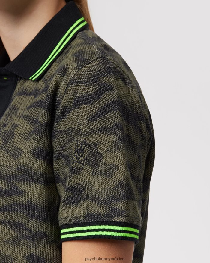 polo de moda de camuflaje rockaway para niños oliva oscuroR46422554 Psycho Bunny