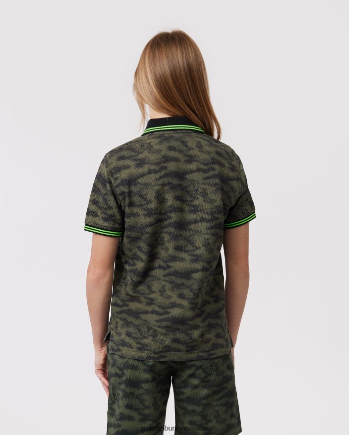 polo de moda de camuflaje rockaway para niños oliva oscuroR46422554 Psycho Bunny