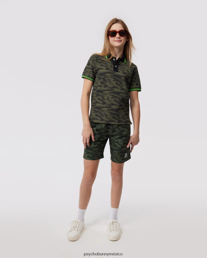 polo de moda de camuflaje rockaway para niños oliva oscuroR46422554 Psycho Bunny