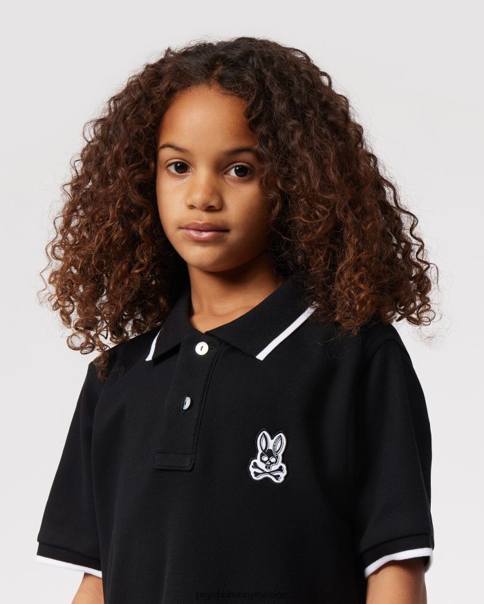 polo de moda de piqué de sarga para niños negroR46422527 Psycho Bunny