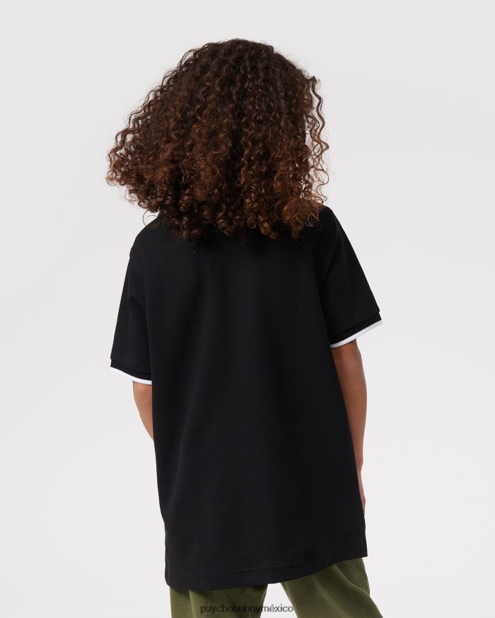 polo de moda de piqué de sarga para niños negroR46422527 Psycho Bunny