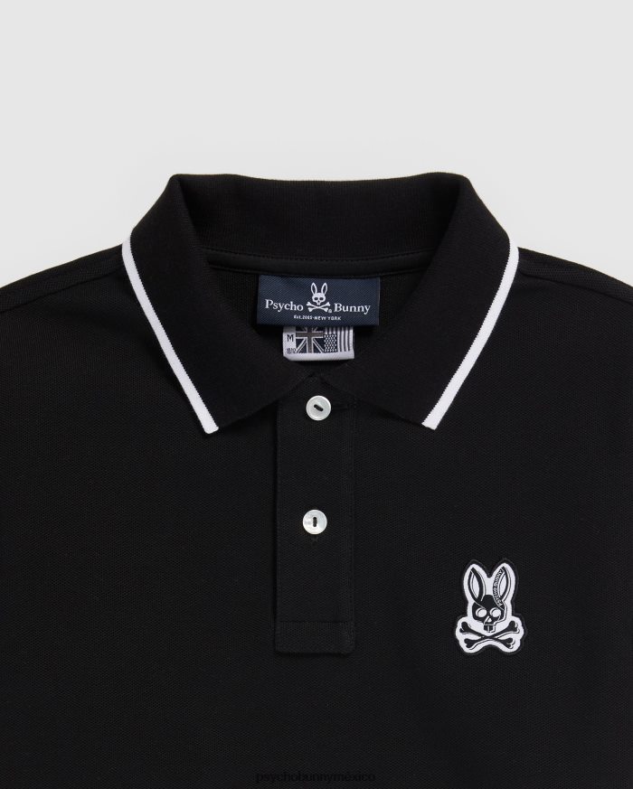 polo de moda de piqué de sarga para niños negroR46422527 Psycho Bunny