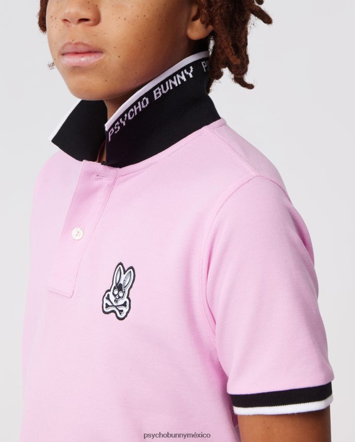 polo de moda de piqué de sarga para niños rosa puroR46422525 Psycho Bunny