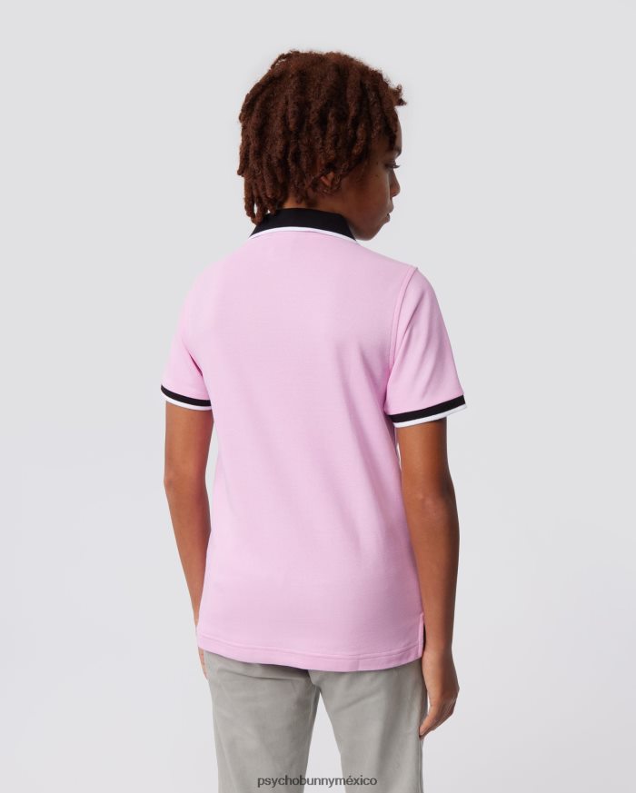 polo de moda de piqué de sarga para niños rosa puroR46422525 Psycho Bunny