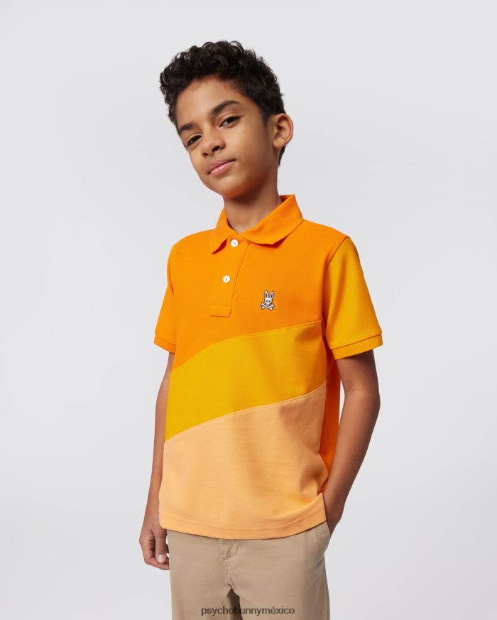 polo de moda estampado biscayne para niños zanahoria de neónR46422537 Psycho Bunny
