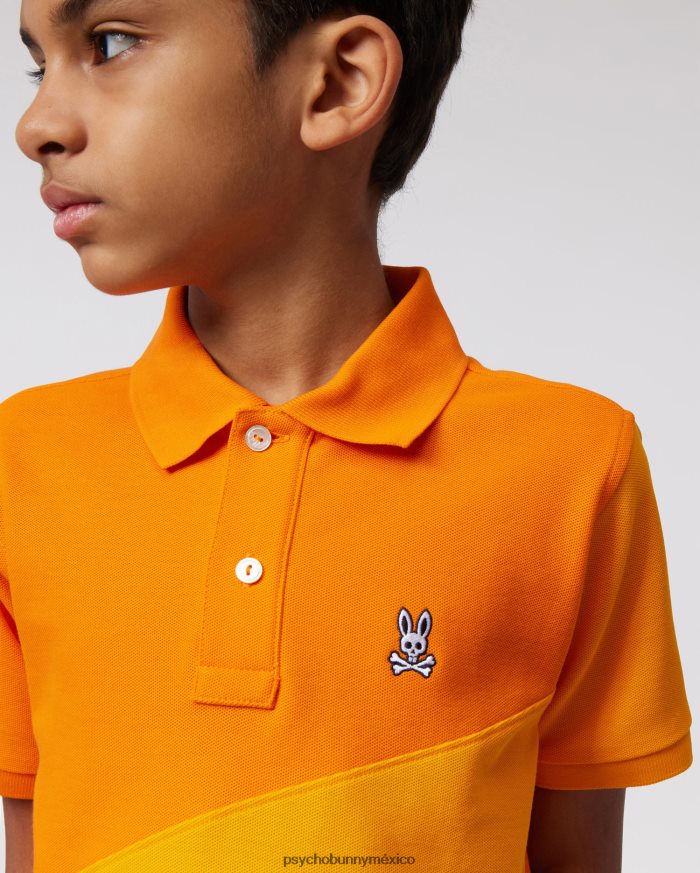 polo de moda estampado biscayne para niños zanahoria de neónR46422537 Psycho Bunny