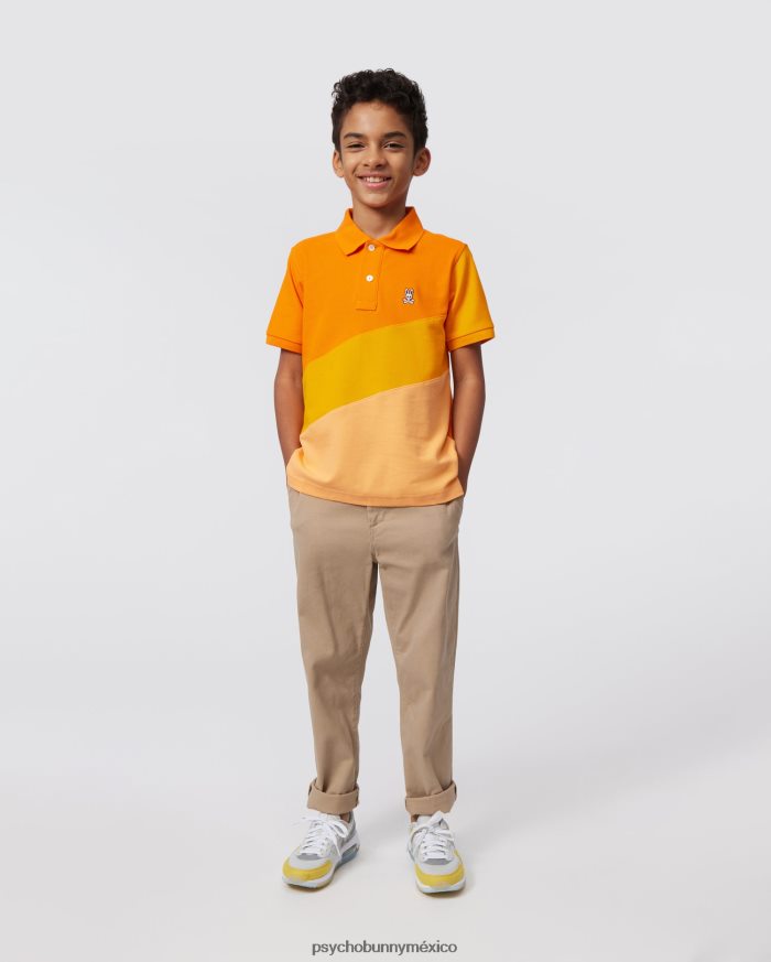 polo de moda estampado biscayne para niños zanahoria de neónR46422537 Psycho Bunny
