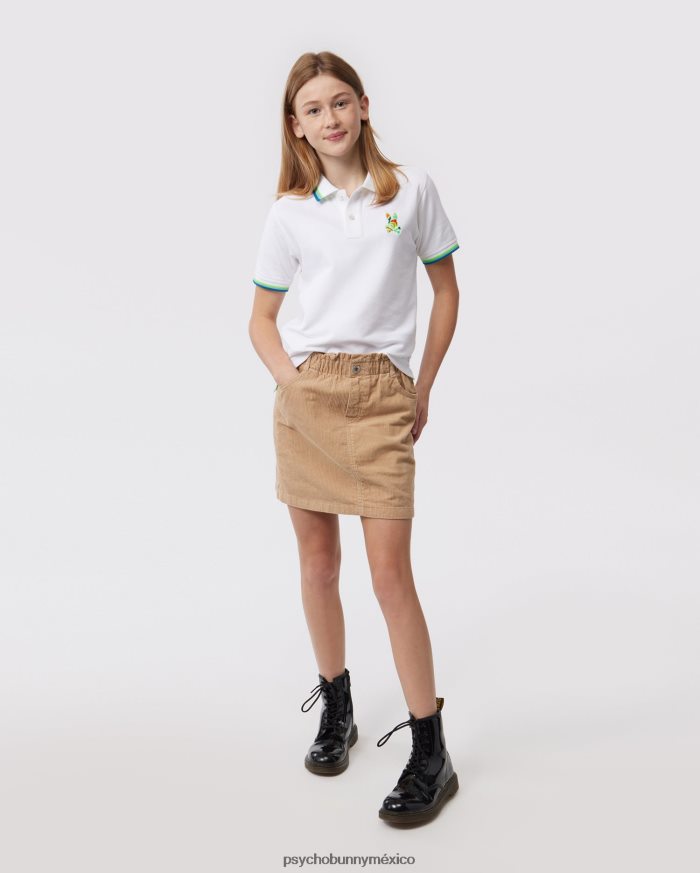 polo hilsboro de manga corta con cuello a rayas para niños blancoR46422553 Psycho Bunny