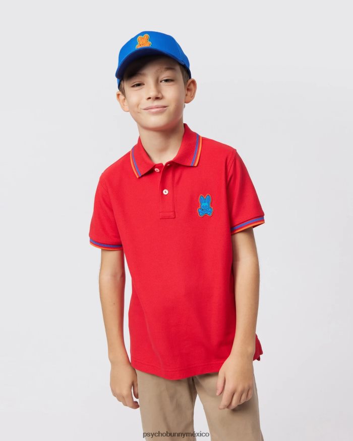 polo moda piqué bancos niños rojo rubíR46422528 Psycho Bunny