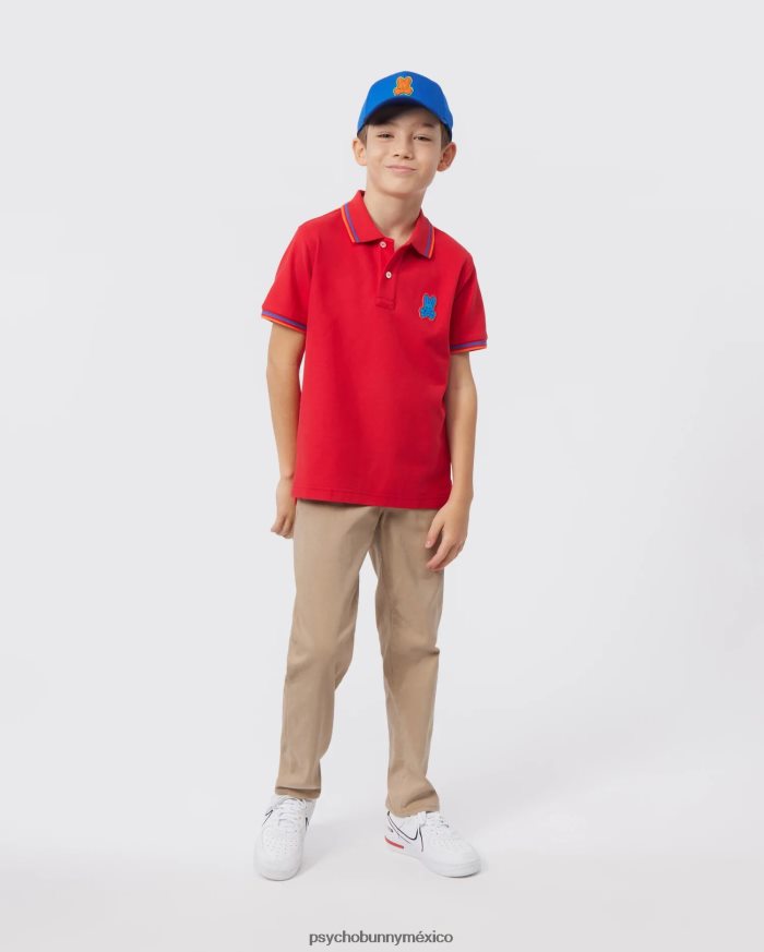 polo moda piqué bancos niños rojo rubíR46422528 Psycho Bunny