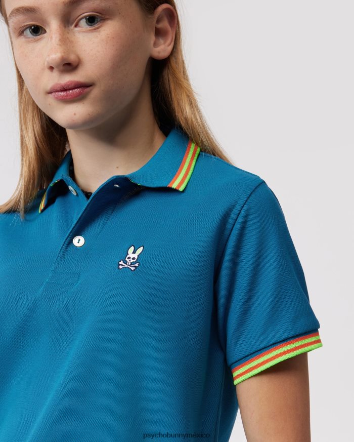 polo ochoco de niños con manga corta y cuello a rayas Mar EgeoR46422552 Psycho Bunny
