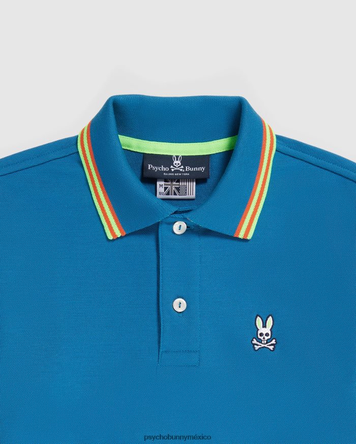 polo ochoco de niños con manga corta y cuello a rayas Mar EgeoR46422552 Psycho Bunny