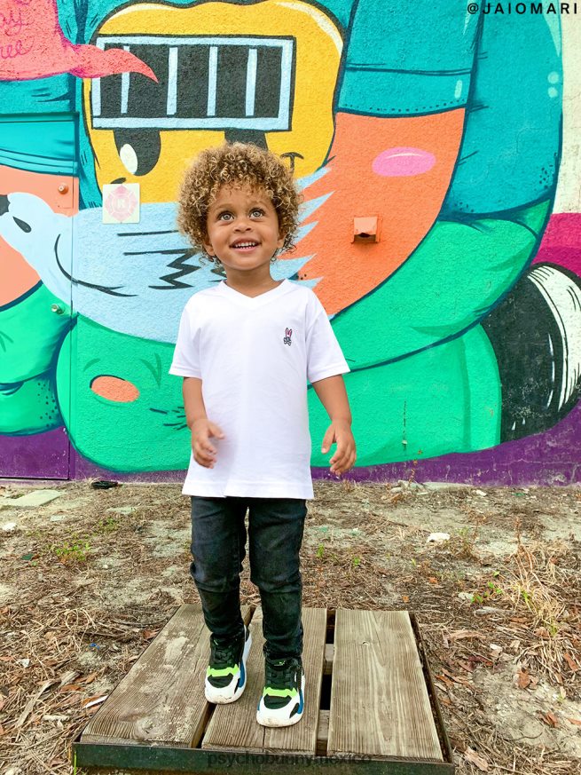 camiseta clásica con cuello en v para niños blancoR46422587 Psycho Bunny