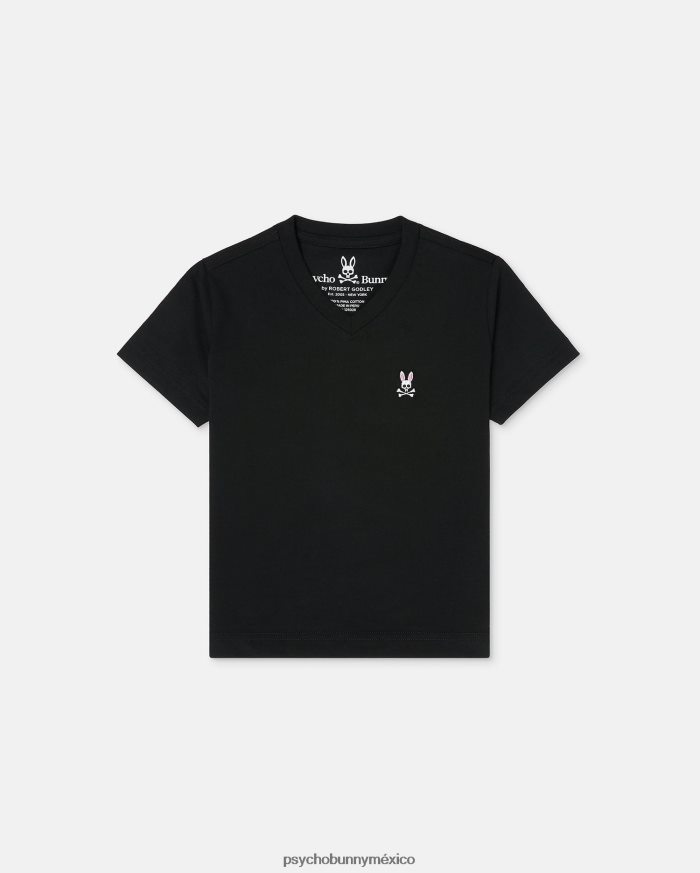 camiseta clásica con cuello en v para niños negroR46422599 Psycho Bunny