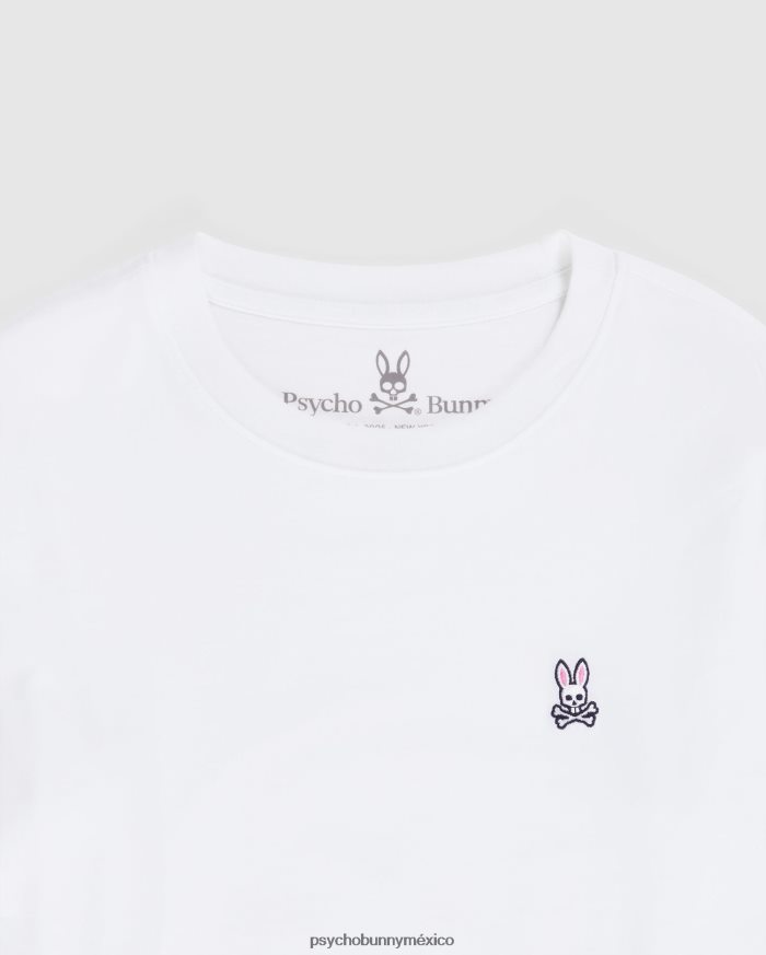 camiseta clásica con cuello redondo para niños blancoR46422577 Psycho Bunny