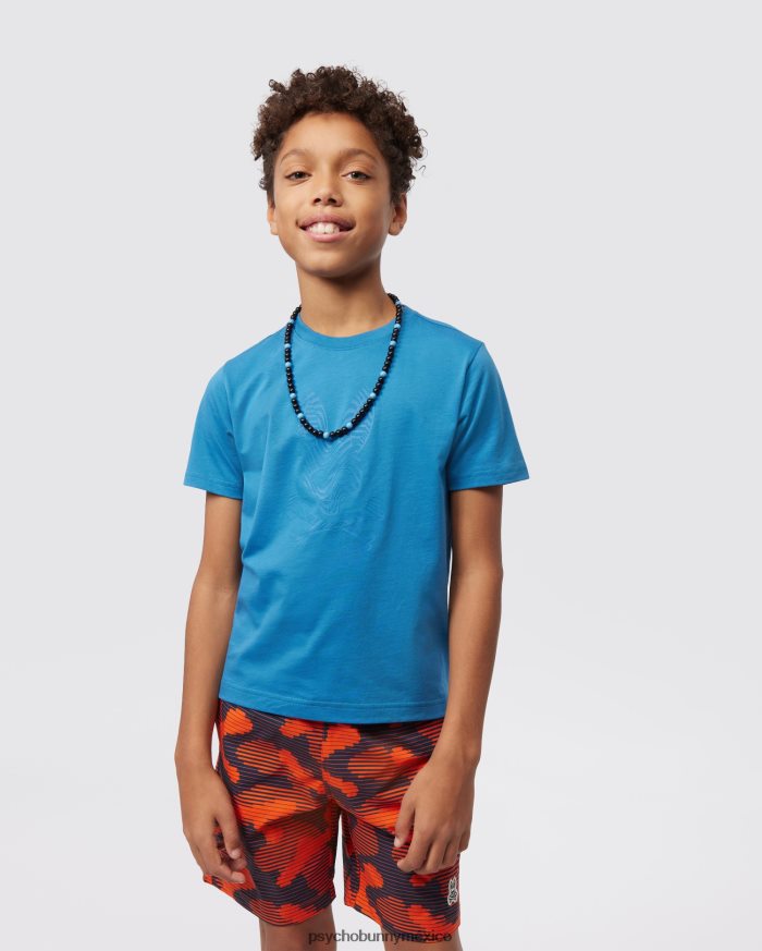 camiseta con gráfico de borde para niños azul yaleR46422562 Psycho Bunny