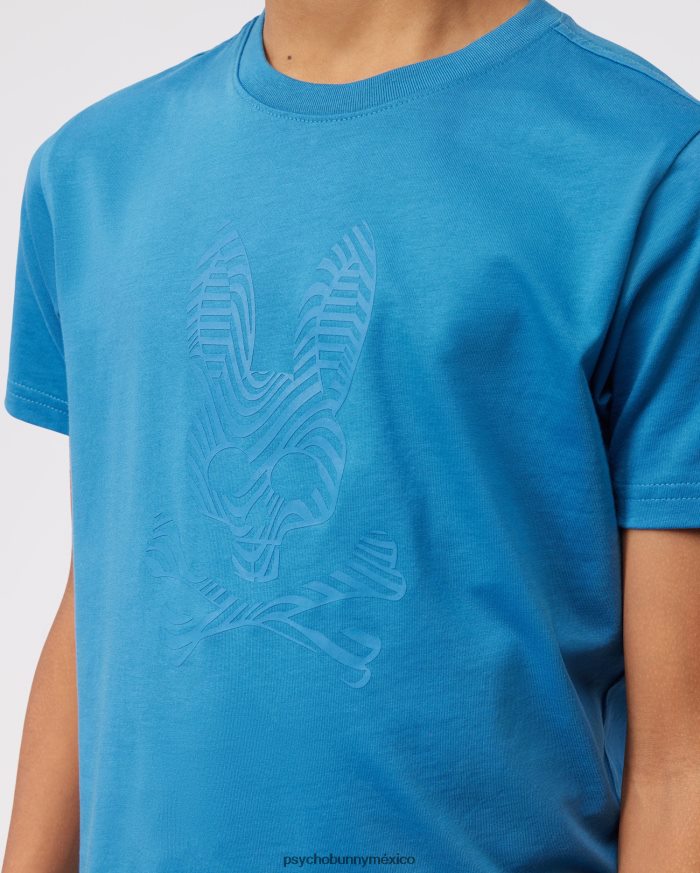 camiseta con gráfico de borde para niños azul yaleR46422562 Psycho Bunny