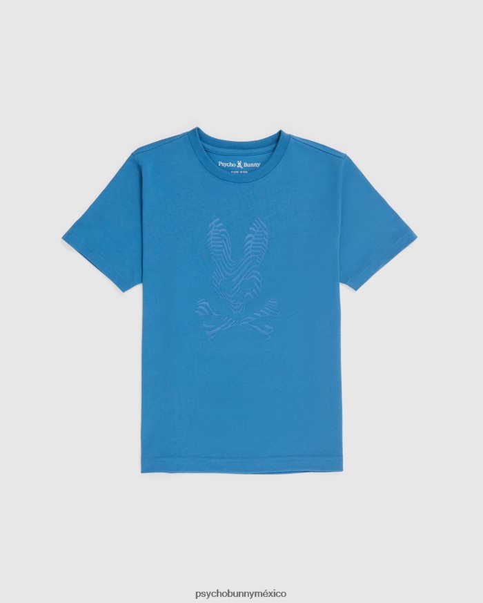 camiseta con gráfico de borde para niños azul yaleR46422562 Psycho Bunny