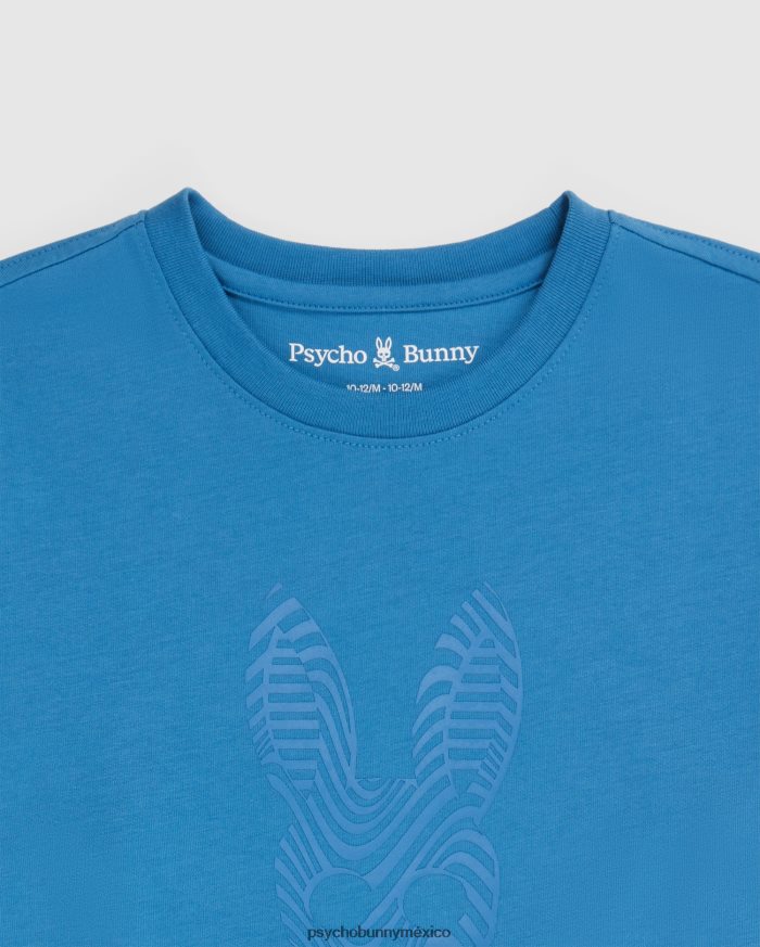 camiseta con gráfico de borde para niños azul yaleR46422562 Psycho Bunny