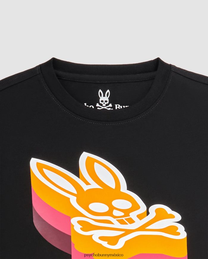 camiseta de manga larga con gráfico dalles para niños negroR46422593 Psycho Bunny