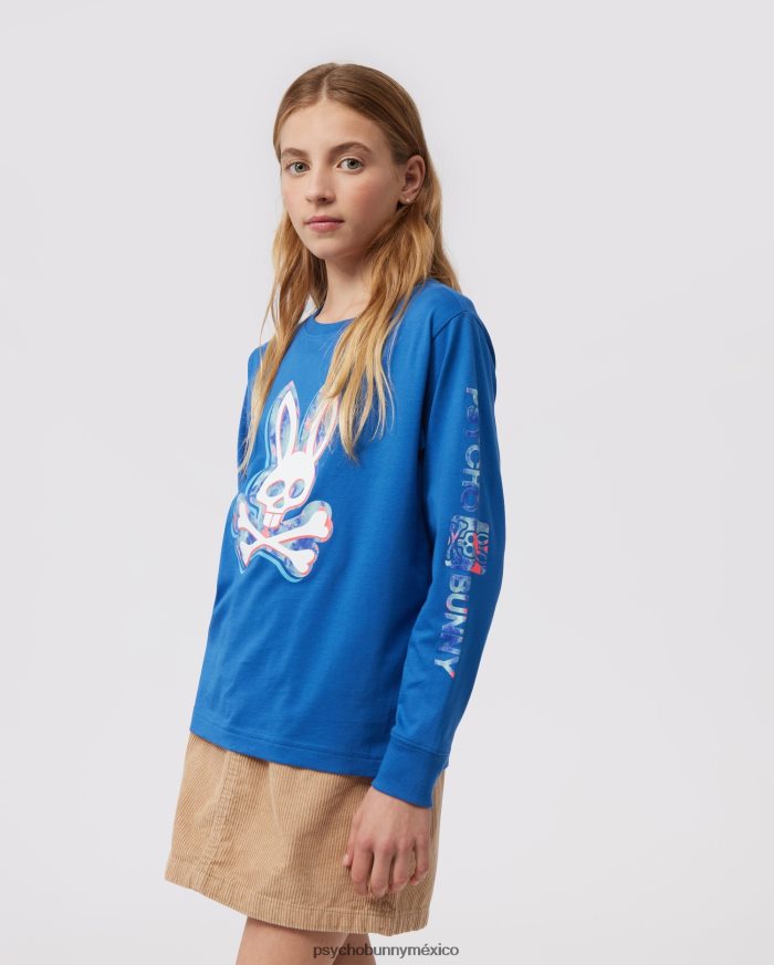 camiseta gráfica de manga larga meyer para niños azul niloR46422583 Psycho Bunny