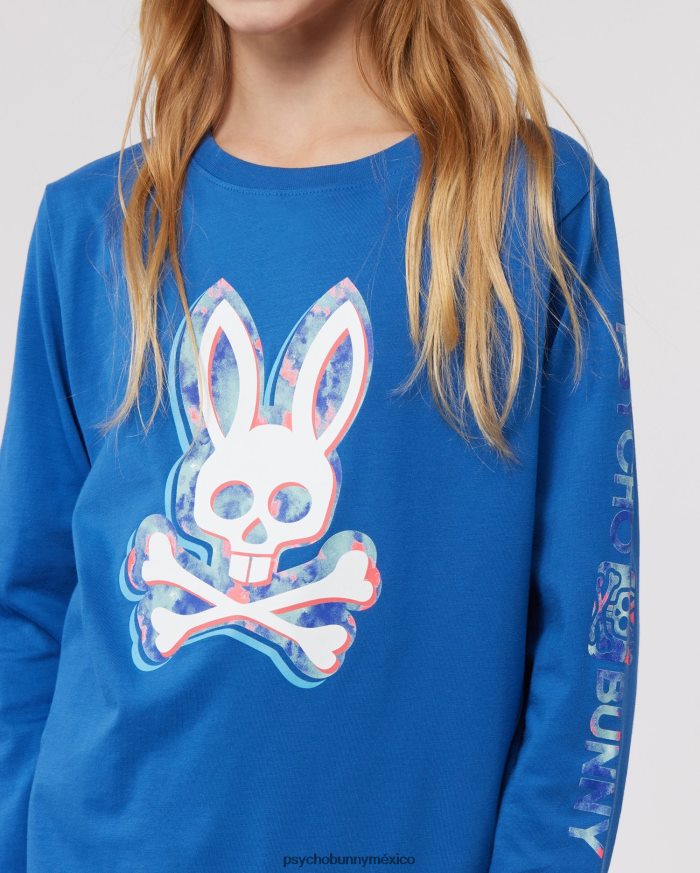 camiseta gráfica de manga larga meyer para niños azul niloR46422583 Psycho Bunny
