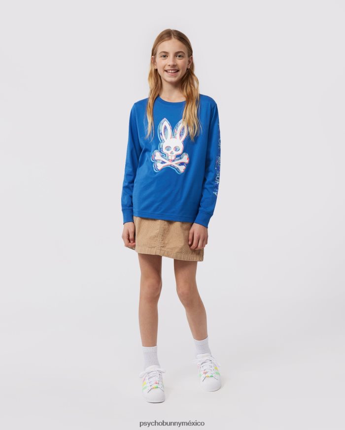 camiseta gráfica de manga larga meyer para niños azul niloR46422583 Psycho Bunny