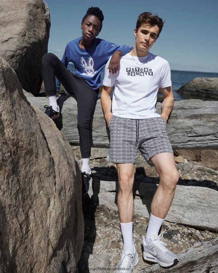 camiseta gráfica de manga larga meyer para niños azul niloR46422583 Psycho Bunny