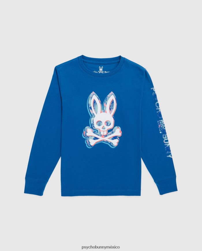 camiseta gráfica de manga larga meyer para niños azul niloR46422583 Psycho Bunny