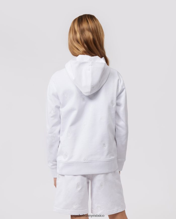 sudadera con capucha y popover con bordado de woad para niños blancoR46422619 Psycho Bunny