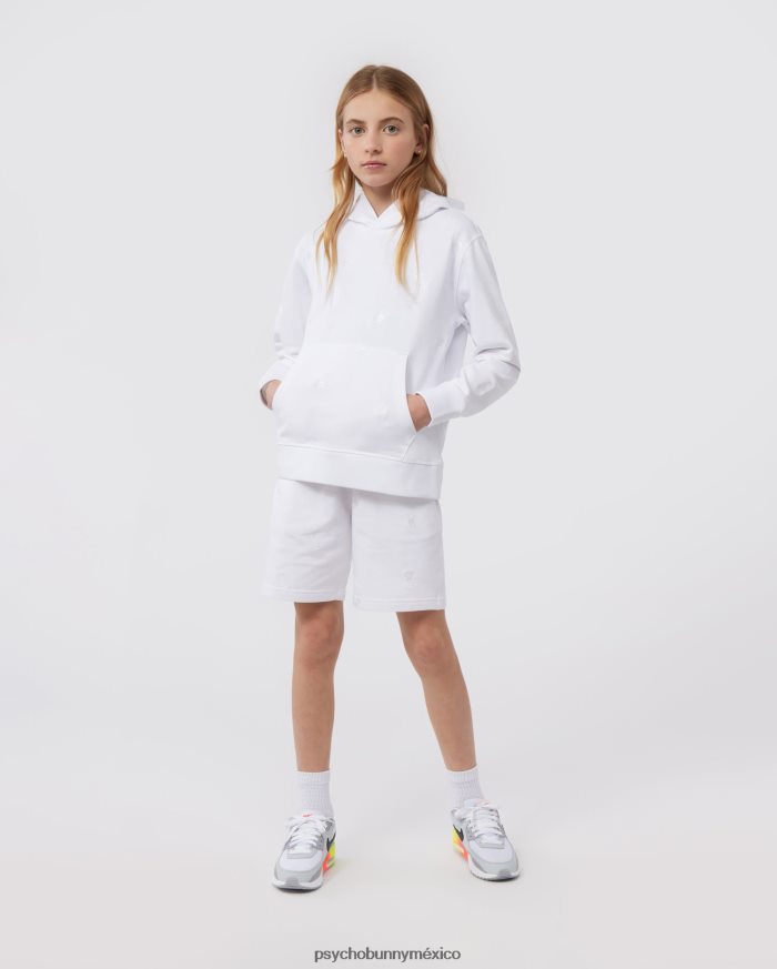 sudadera con capucha y popover con bordado de woad para niños blancoR46422619 Psycho Bunny