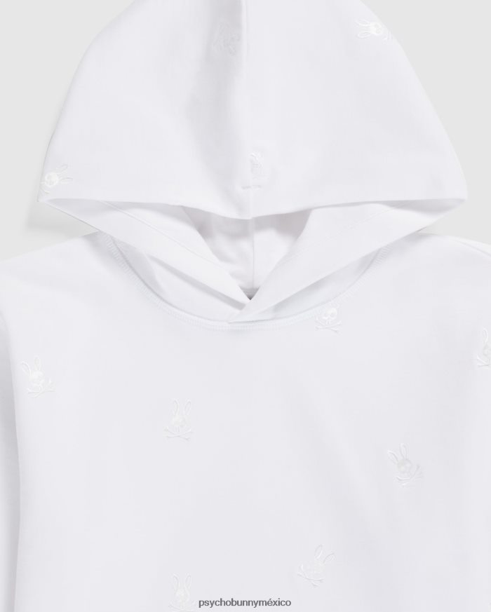 sudadera con capucha y popover con bordado de woad para niños blancoR46422619 Psycho Bunny